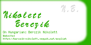 nikolett berczik business card